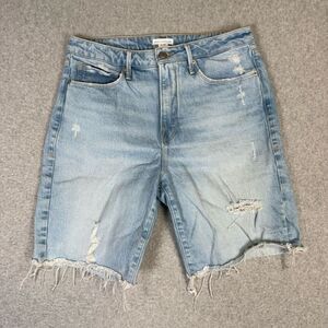Good American Women's 4/27 Blue 695 Distressed Jean Shorts Jorts